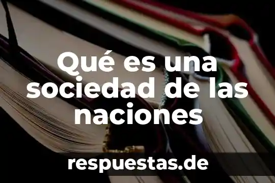 Qué es una sociedad de las naciones