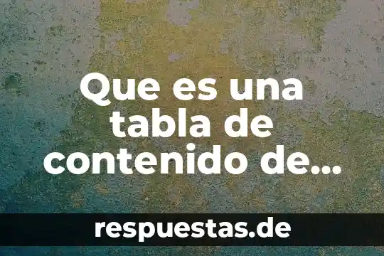 Que es una tabla de contenido de word