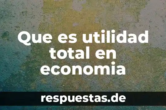 Que es el manejo total del agua 5 Que es utilidad total en economia