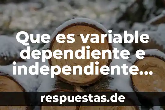 Que es un proyecto de vida independiente 3 Que es variable dependiente e independiente graficas