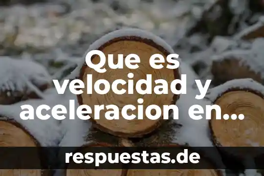 Que es velocidad y aceleracion en fisica