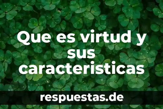 Que es virtud y sus caracteristicas