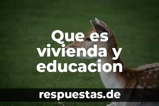 Que es vivienda y educacion
