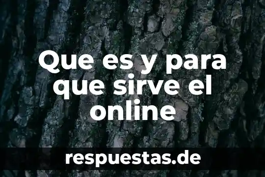 Que es y para que sirve el online