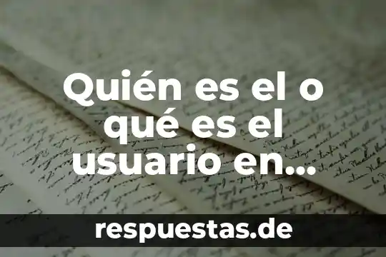 Quién es el o qué es el usuario en informática