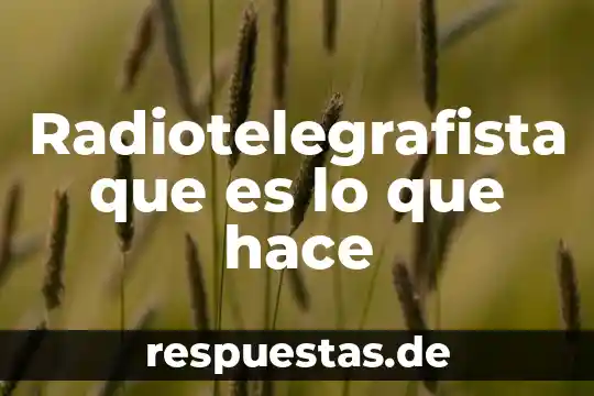 Que es un paleontólogo y que hace 7 Radiotelegrafista que es lo que hace