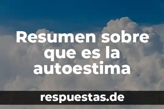 Qué es un resumen lleva conclusión 3 Resumen sobre que es la autoestima
