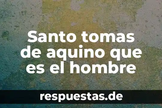 Qué es número de tomas 5 Santo tomas de aquino que es el hombre