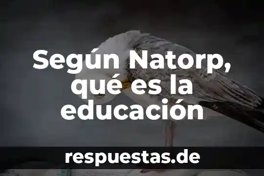 Según Natorp, qué es la educación
