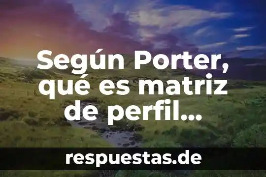 Que es ser competitivo en el mercado 3 Según Porter, qué es matriz de perfil competitivo