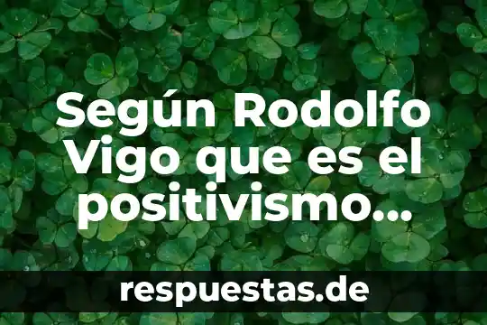 Que es un bien juridico protegido por la ley 6 Según Rodolfo Vigo que es el positivismo jurídico