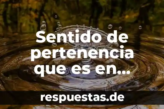 Que es cultura por sentido comun 8 Sentido de pertenencia que es en administración del tiempo