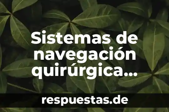 Que es conciencia quirurgica en enfermeria 6 Sistemas de navegación quirúrgica O.R.L. que es