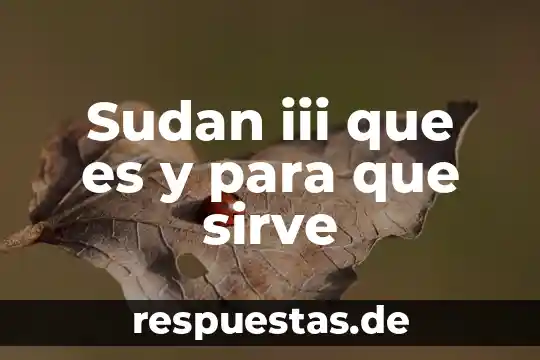 Sudan iii que es y para que sirve