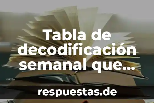Que es una leyenda y un mito ejemplos 7 Tabla de decodificación semanal que es mda