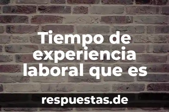 Qué es significa tiempo histórico 6 Tiempo de experiencia laboral que es