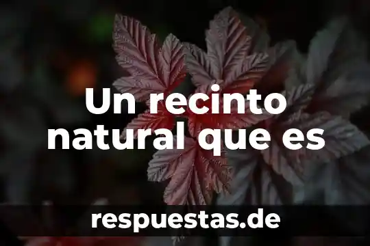 Belleza natural que es 7 Un recinto natural que es