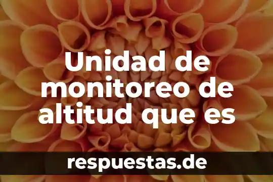 Que es una unidad curricular concepto 3 Unidad de monitoreo de altitud que es